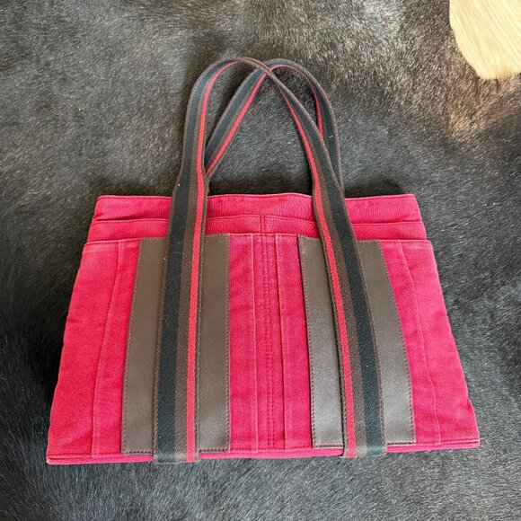 Hermes Troca Horizontal Tote Bag Red/Brown - Picture 1 of 10